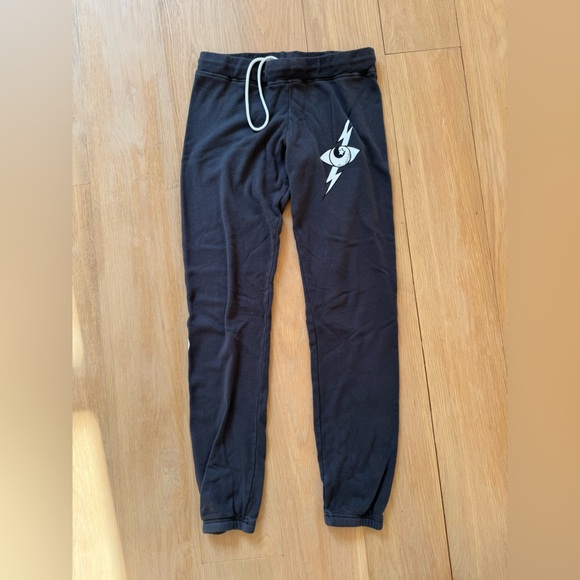 Lauren Moshi Dark Grey Joggers with Eye and Lightning. Size XS - Picture 1 of 3